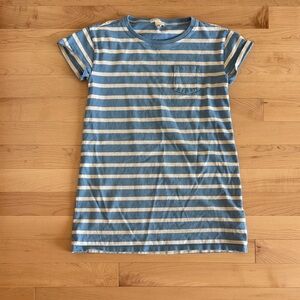 Crewcuts Blue and White Striped Kids TShirt Dress Size 6